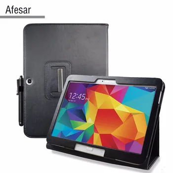 Обърнете назад стойка калъф за Samsung Galaxy TAB 4 10.1 tablet Case pocket SM T530 t531 пу кожен калъф Калъф с автомобил сън
