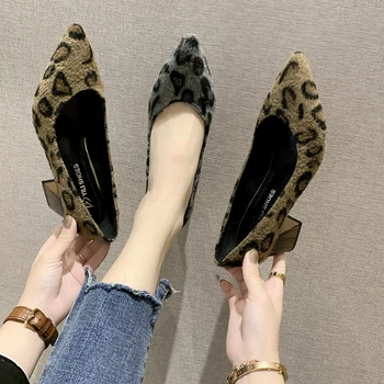 Нова Дамски обувки качество велур дребния остър ток да ми крак леопардовые обувки жените са най-секси партия жена сватбени обувки Zapatillas Mujer