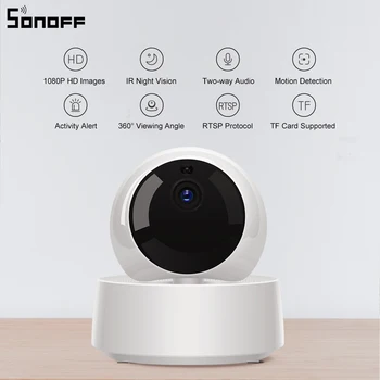 Sonoff GK-200MP2-B 1080P HD Wireless WiFi IP Security Camera Motion Detective 360° преглед на активност сигнал Ewelink APP Control