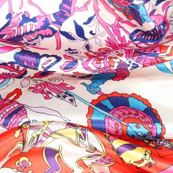 Модерен копринен шал с флорални принтом дамски дизайнерски шал луксозен забрадка Soie Square дамски шалове дамски аксесоари 90Х90