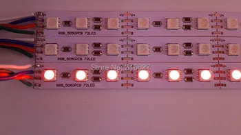 0.5 м 10 бр./лот LED RGB Rigid strip осветление 12V 5050SMD 72leds/M Non-waterproof