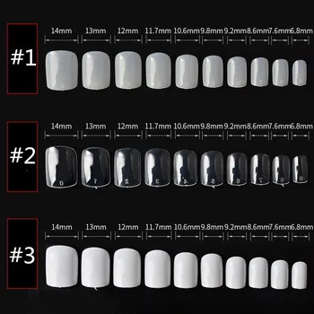500/600 бр./лот фалшиви нокти Diy Нейлз Art Tool къси квадратни нокти прозрачни акрилни съвети за грижа за ноктите аксесоари за нокти