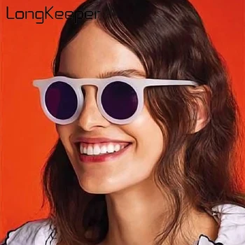Модни кръгли слънчеви очила Мъже, Жени реколта маркови дизайнерски слънчеви очила за шофиране женски нюанси очила с UV400 Oculos De Sol