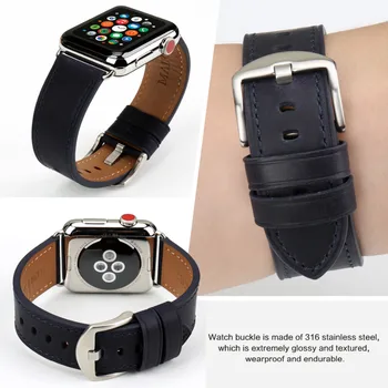 MAIKES аксесоари от естествена кожа часовник гривни iwatch Band 42 мм, 38 мм и каишка за часовник Apple Watch каишка 44 мм 40 мм Серия 4 - 1