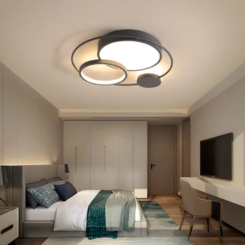 Модерен led тавана лампа за дома, спални хол кръг сив вътрешен повърхностен монтаж на осветителни тела в детската стая