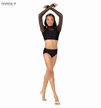 OVIGILY Child Black Dance Briefs Jazz Cut Girls Спандекс Dance Ballet Briefs Ликра Mid Waist Усмихни Briefs тренировъчното бельо деца
