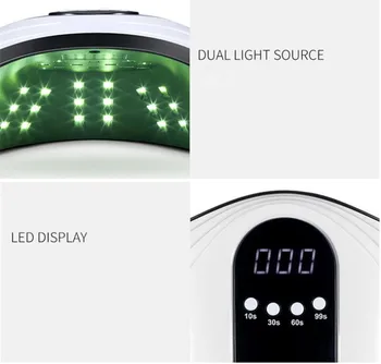 S9 UV Лампа 120W LED Nail Lamp With 42 LED Two Hand Nail Dryer маникюр Отверждающий гел лак за нокти инструмент с автоматичен сензор таймер