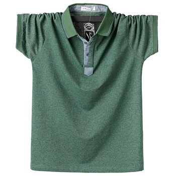Плюс размер 5XL 6XL лятна мъжка риза с къси ръкави Мъже класически твърди ризи поло 95% памучен риза ежедневната Мъжка мода облекло потници тениски