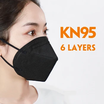 6 слоя FFP2 маска за лице KN95 маска за устата fp2 ФПЧ2. 5 95% филтър маска за устата прах стандарти на ЕС за черно розово бял сив изпрати бързо
