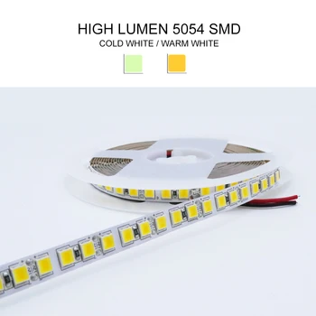 DC 12V LED Strip SMD 5054 120LEDs / m 5m 600LEDs супер ярък гъвкави светодиодни ленти студен бял / топло бял IP20 / IP65