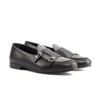 Нови мъжки обувки с високо качество Slip-on Монк Strap Обувки мъжки британски стил Classic Casual Fashion Zapatos De Hombre AG007