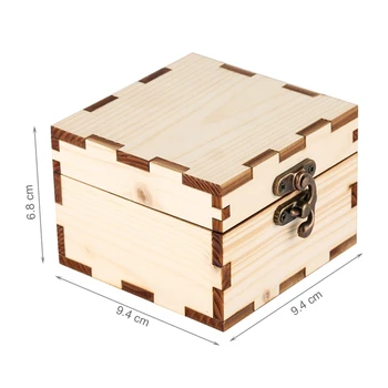 Пълен дървена квадратна кутия за съхранение на скоростната гледате телефона за часовници притежателя ретро древен Рог заключване кутия натурален дървен часовник + пяна възглавница Pad