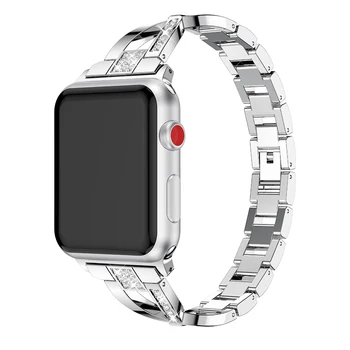 X формата на метал мода каишка за Apple Watch Band Series SE 6 5 4 3 2 жени луксозна гривна каишка за iWatch 40 мм 44 мм 38 мм 42 мм