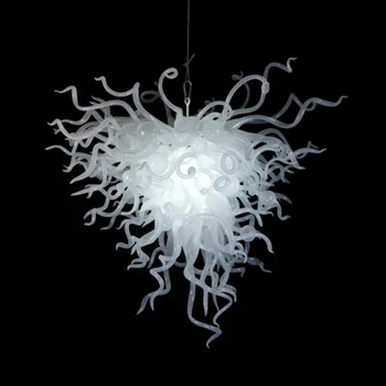 Класическа бяла полилей от венецианско стъкло мурано лампа LED Lusture хол домашен светлината на съвременната led полилей с кухненски интериор