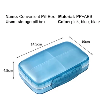 Голям Размер Хапчета Калъф Таблетка Делител Медицина Box Pillbox За Съхранение На Лекарството Притежателя На Сплитер За Съхранение На Организаторът Контейнер Риболовна Кутия