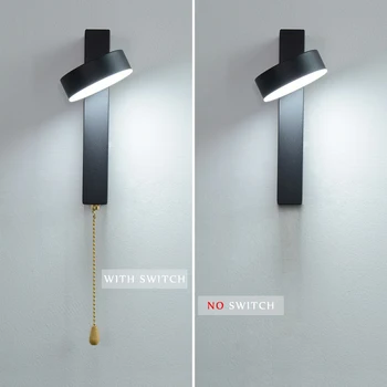 Led монтиран на стената лампа с ключ 7 W/9 W Nordic Modern wall light спалня хол преминаване кабинет четене стенни черно и бяло