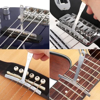9шт Understring Radius Gauge неръждаема стомана за китара бас лешояд Setup мост на седлото Adjust Luthier инструменти китарните партии