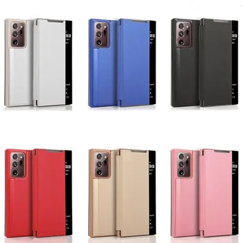 Case S20 FE Smart Clear View Cover for Samsung Galaxy Note 10 20 Ultra 5G Flip Case Intelligent Flip Cover S20 Plus Ultra Case