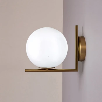 Модерна стъклена топка led, с монтиран на стената лампа за дома нощни четене спалня светлини стълбище ресторант осветление блясък