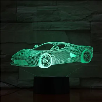 Дистанционно управление Супер Нова кола Night Light LED Vision стерео акрилен панел за декорация на масата 7 цвята промяна спалня лампа GX1628