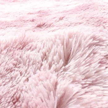Розово дебел плюшено килим за хола пухкав килим легло Стая килими противоскользящий пол меки килими вратовръзка багрене килими за детска стая, мат