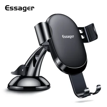 Essager Sucker Gravity Car Phone Holder за iPhone Универсален държач за телефон в кола, мобилен притежател на мобилен телефон, GPS стойка