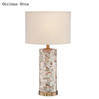 Американската луксозна бяла мивка настолна лампа, кабинет, спалня за нощна лампа романтична проста led декоративна настолна лампа
