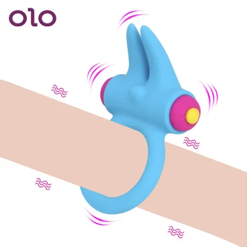 ОЛО вибратори пръстен кран стимулира клитора мъжки целомъдрието устройство секс играчки за мъже пенис пръстен вибрация забавяне на еякулацията