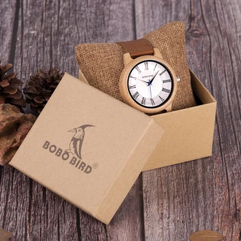 BOBO BIRD Leather Wood Watches Women Quartz Аналогов Men Watch Casual Cool Watch relogio masculino подарък за влюбени V-Q15