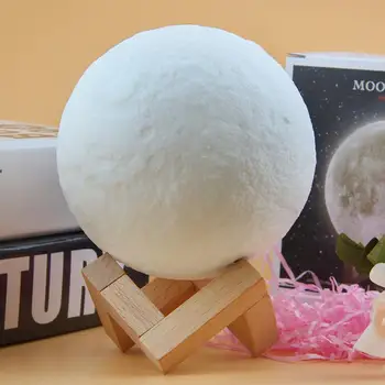 Акумулаторни led нощни лампи 3D печат Лунна лампа 2 цвята промяна USB сензорен екран сензор за Луната начало декор на библиотеката детски творчески подаръци