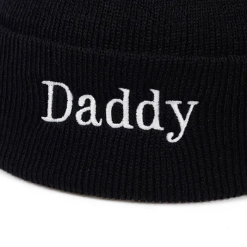 2019 нов татко писмо Бродерия вълнена шапка мода хип хоп открит студени шапка унисекс ежедневни шапки за спорт и отдих на осп