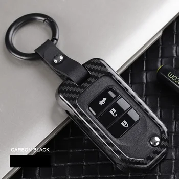 Carbon fiber Alloy Car Key Fob Pocket Cover Case For Honda Civic и CR-V, HR-V Accord Jade Crider Odyssey - 18 Remote Protector