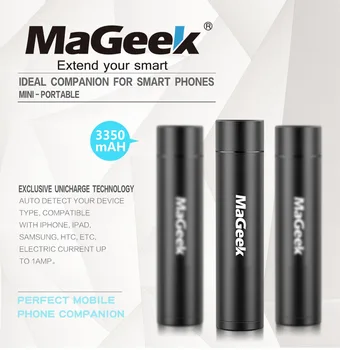 MaGeek 3350mAh преносими зарядно устройство Power Bank резервната външна батерия за iPhone Samsung Xiaomi всички телефони [черен]