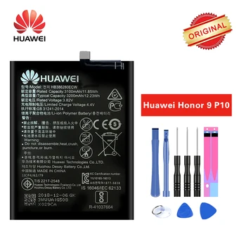 Оригинална батерия HB386280ECW за Huawei P10 Honor 9 STF-L09 STF-AL10 мобилен телефон Batteria Хуа уей AscendP10 3200mAh +инструменти