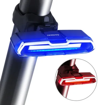 Мотор задна светлина Ултра ярък Велосипеден фенер USB Акумулаторна батерия led мотор задна светлина 5 светлинни режими за мъгла с червен + син