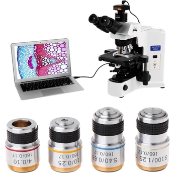 4X, 10X 40X 100X ахроматический обективен обектив за биологичен микроскоп лабораторно образование биологичен микроскоп обективен обектив