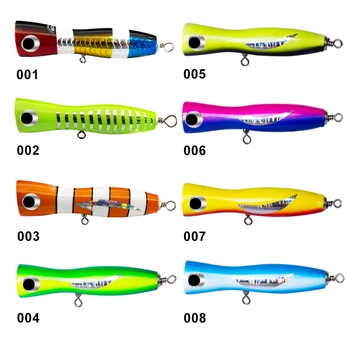 HuntHouse Wooden lure fishing popper Topwater Собственоръчно Fishing Trolling Baits Spitter GT Surface Popping стръв здрав swimbait