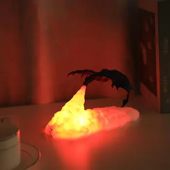 БУРИ.CK LED Dragon Night Light 3D Printing Animal-shape Night Лампа акумулаторна най-добрите подаръци за деца