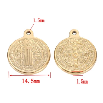 неръждаема стомана 1/2/3 дупка St Benedict медал Чар конектор злато/сребро метал цвят San Saint Benedict окачване 20pcs