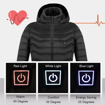 Високо качество якета с топъл жилетка надолу памук мъже жени открит палто USB електрическо отопление якета с качулка топла зима ThermalCoat