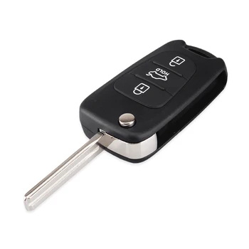 KEYYOU 10шт 3 BT Flip Remote Car Key Shell заготовки за Hyundai I20 I30, IX35 I35 Accent Solaris Avante Elantra Verma замяна