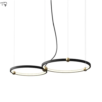 Nordic Modern Design Suspension Luminaire Gold Блясък LED Circle Pendant Светлини for Living/Dining Room Decoration Restaurant