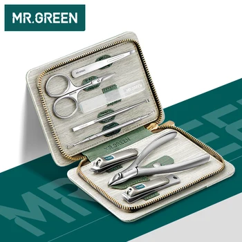 Mr. GREEN маникюр, определени педикюрные комплекти машина за рязане на нокти от неръждаема стомана професионален нож за нокти инструменти с пътен комплект калъф