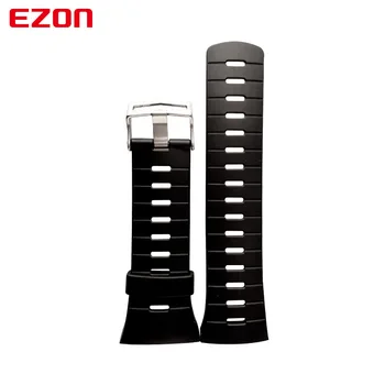 Оригинален 24 мм черен силиконов каучук каишка за часовник Спортен каишка за часовник EZON L008 T023 T029 T031 G1 G2 G3 S2 H001 T007
