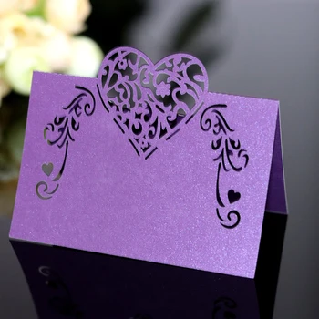 50шт лазерно рязане на таблица име на мястото карти любов сърцето на розата гост съобщение инсталиране на карта сватба събитие, Коледно парти полза на орнаменти