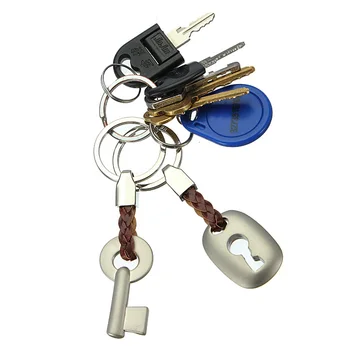 Метал сребро творчески дизайн заключване ключ двойка ключодържател ключодържател халка ключодържател ключ за любовник подарък