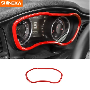 SHINEKA Interior Stickers For Dodge Challenger Car Inner Red Decoration Cover Stickers For Dodge Challenger+ Car Styling