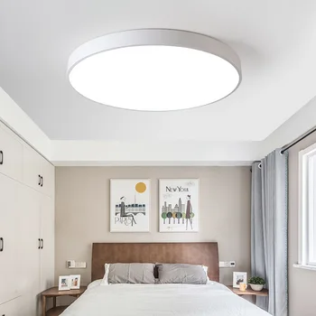 LED модерни бял и черен цвят, плафониери акрилни плафониери за кухня, всекидневна, спалня, кабинет, коридор хотелска стая