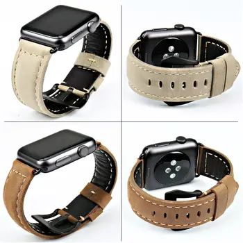 MAIKES watchband кожена каишка за часовник apple watch bands 44 40 42 милиметра 38mm series 4 3 2 1 iwatch Watch гривна