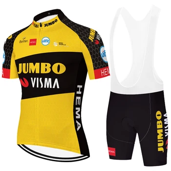2021 екип jumbo visma колоездене Джърси набор от мъжки велосипед Майо МТБ състезание ropa ciclismo хомбре лято quick dry под наем плат 12Г гел